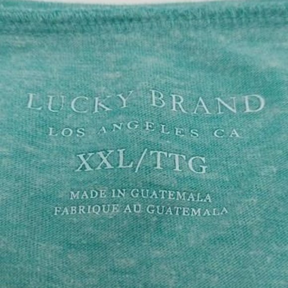 CLEARANCE SALE WEEKEND - LUCKY BRAND  Women's Hippie Boho Green T-Shirt XXL - Picture 4 of 5